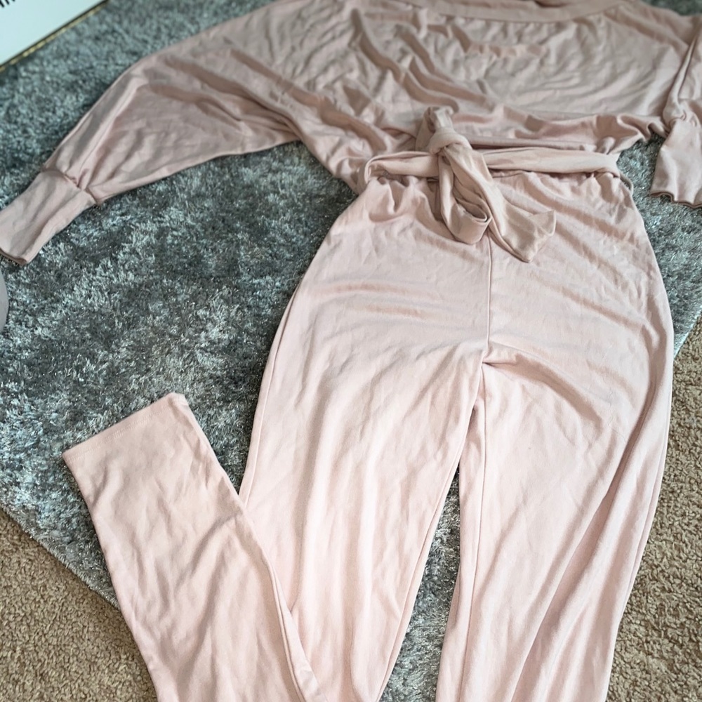 Fashion Nova Blush Cotton Jumpsuit